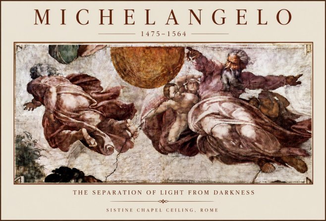 Michelangelo The Separation of Light from Darkness No5 - Poszter
