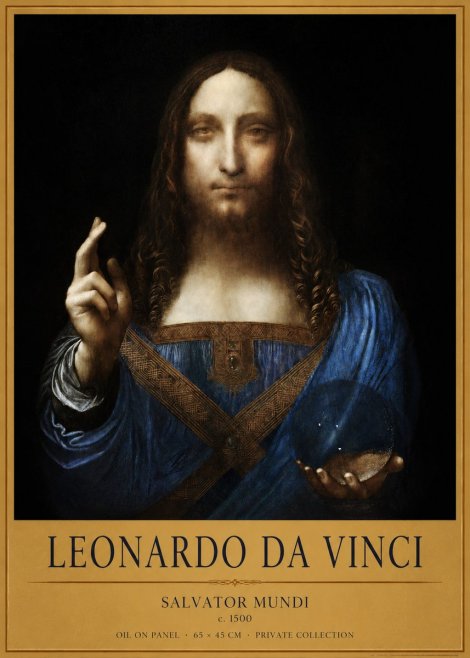 Leonardo da Vinci Salvator Mundi No1 - Poszter