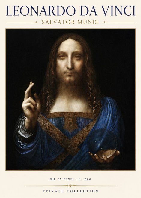 Leonardo da Vinci Salvator Mundi No3 - Poszter