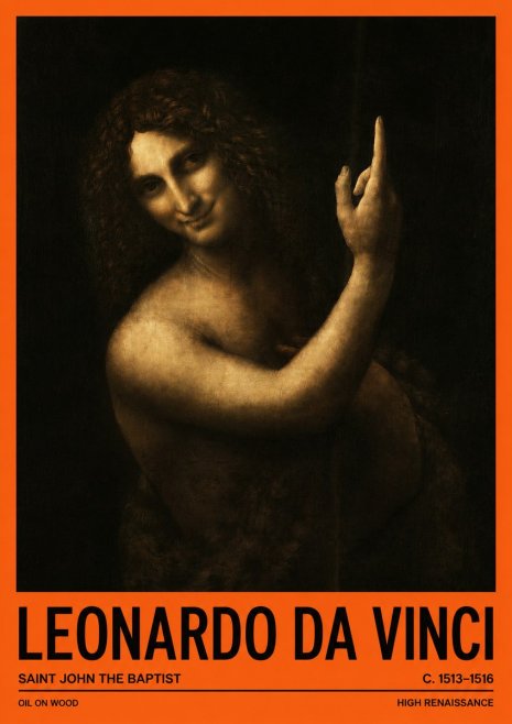 Leonardo da Vinci Saint John the Baptist No2 - Poszter