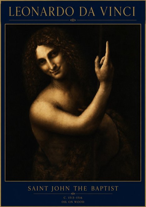 Leonardo da Vinci Saint John the Baptist No3 - Poszter