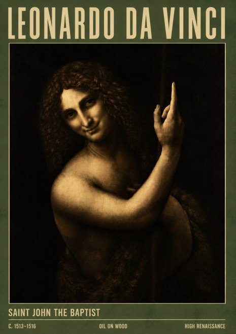 Leonardo da Vinci Saint John the Baptist No4 - Poszter