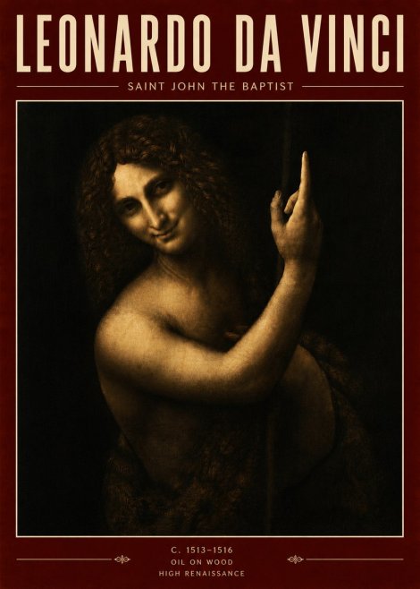 Leonardo da Vinci Saint John the Baptist No5 - Poszter