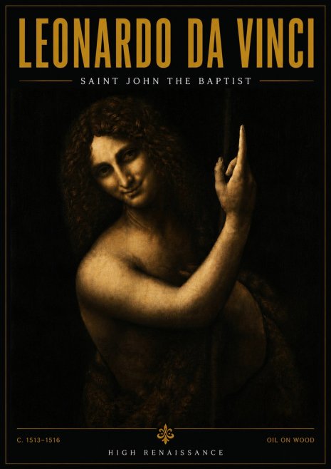 Leonardo da Vinci Saint John the Baptist No6 - Poszter