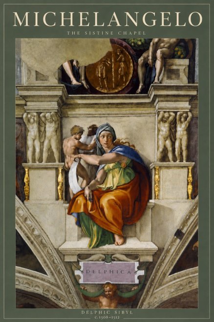 Michelangelo Delphic Sibyl No4 - Poszter