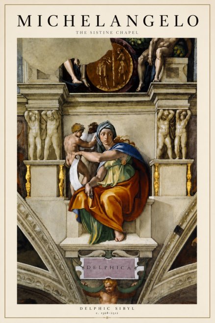 Michelangelo Delphic Sibyl No5 - Poszter