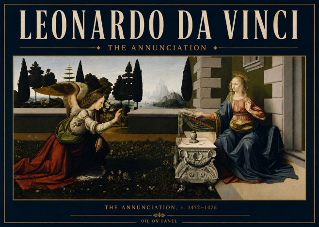 Leonardo da Vinci The Annunciation No6 - Poszter