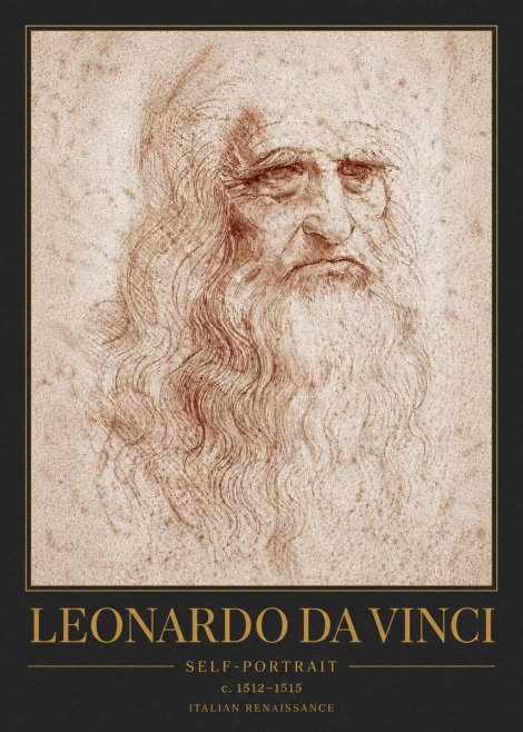Leonardo da Vinci Self-portrait I No6 - Poszter