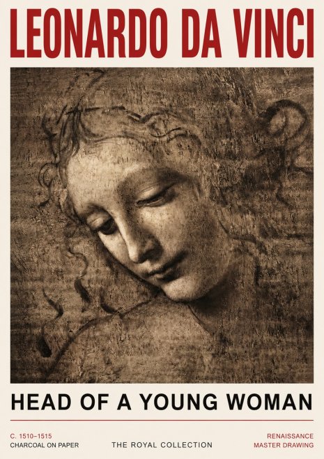 Leonardo da Vinci Head of a Young Woman II No5 - Poszter