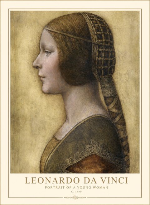 Leonardo da Vinci Portrait of a Young Woman II No1 - Poszter