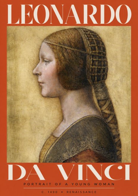 Leonardo da Vinci Portrait of a Young Woman II No3 - Poszter