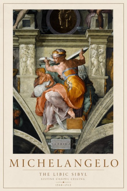 Michelangelo The Libic Sibyl No2 - Poszter