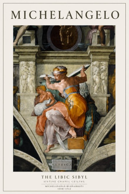 Michelangelo The Libic Sibyl No4 - Poszter