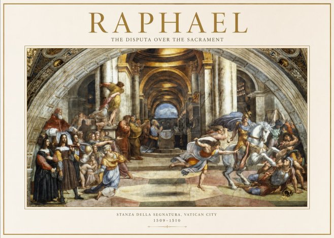 Raphael The Disputa over the Sacrament No1 - Poszter