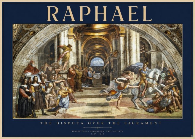 Raphael The Disputa over the Sacrament No2 - Poszter