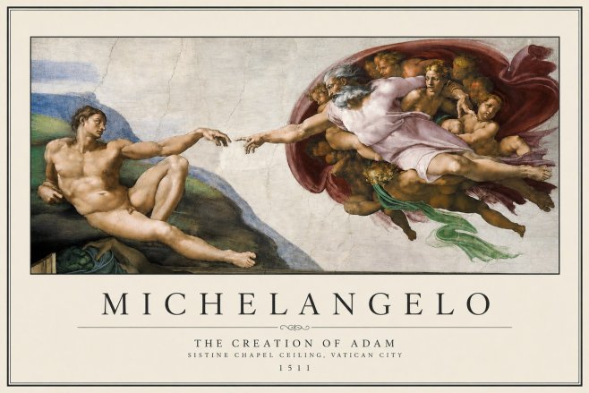 Michelangelo The Creation of Adam No3 - Poszter