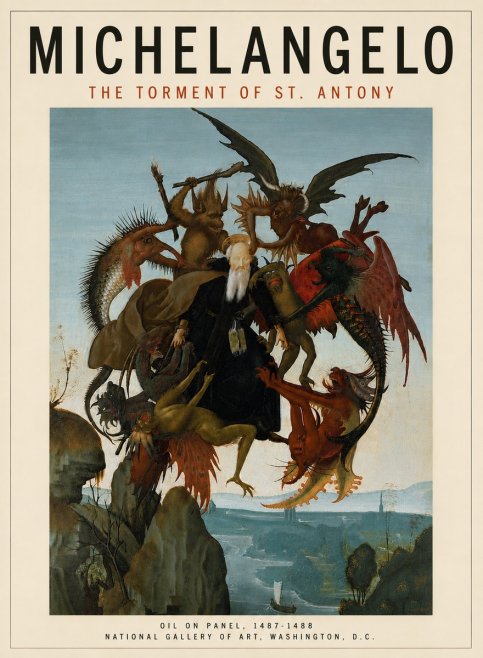 Michelangelo The Torment of St. Antony No5 - Poszter
