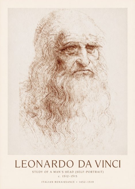 Leonardo da Vinci Self-portrait II No2 - Poszter