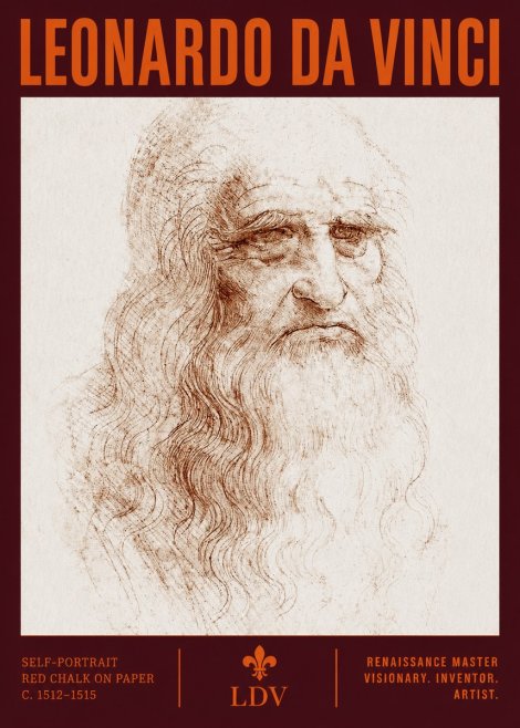 Leonardo da Vinci Self-portrait II No3 - Poszter