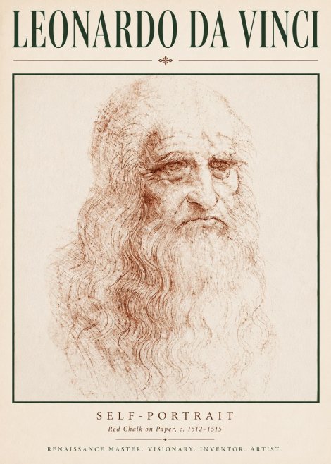 Leonardo da Vinci Self-portrait II No5 - Poszter