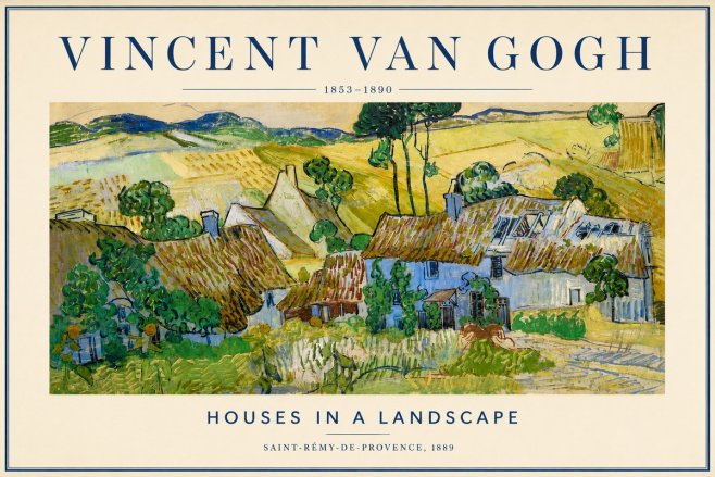 Van Gogh Houses in a Landscape No4 - Poszter