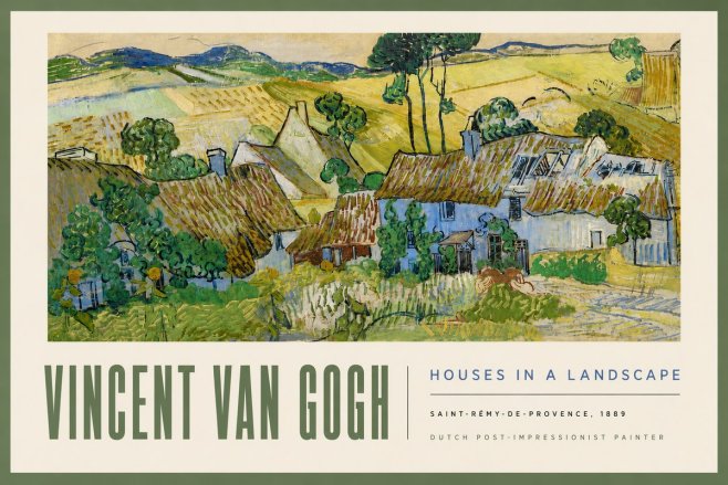 Van Gogh Houses in a Landscape No5 - Poszter