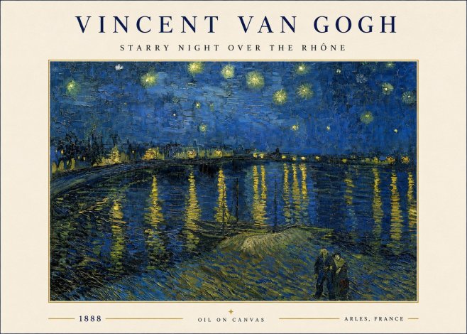 Van Gogh Starry Night over the Rhône No3 - Poszter
