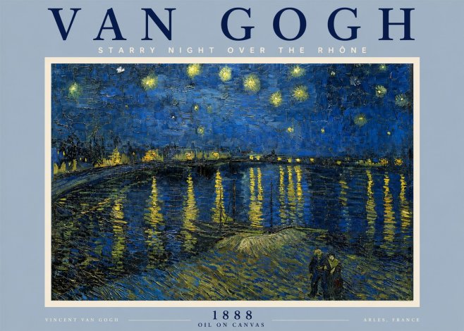 Van Gogh Starry Night over the Rhône No5 - Poszter