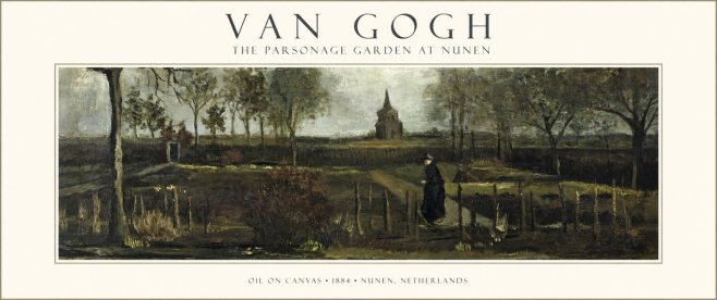 Van Gogh The Parsonage Garden at Nunen No1 - Poszter