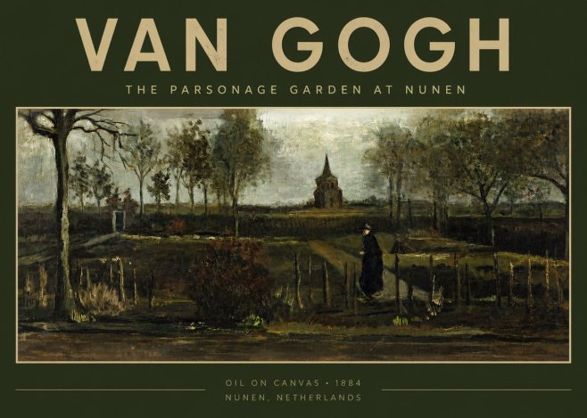 Van Gogh The Parsonage Garden at Nunen No2 - Poszter