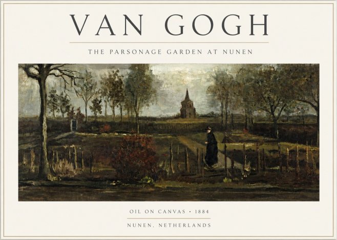 Van Gogh The Parsonage Garden at Nunen No3 - Poszter