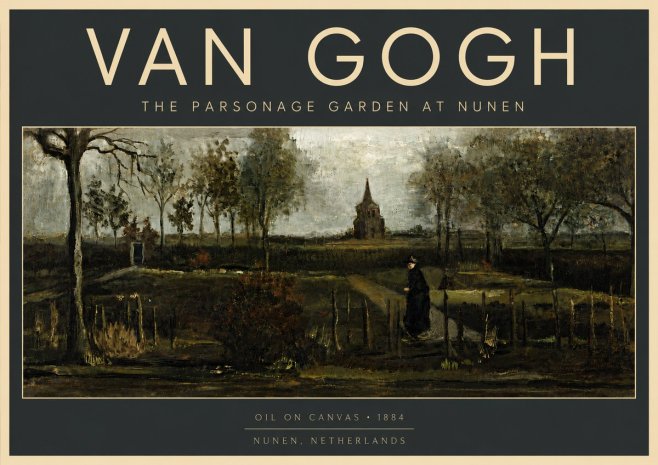 Van Gogh The Parsonage Garden at Nunen No5 - Poszter