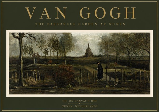Van Gogh The Parsonage Garden at Nunen No6 - Poszter