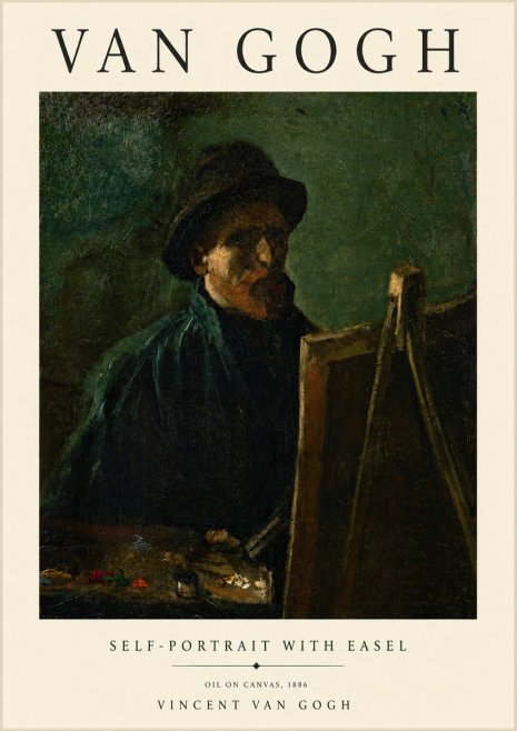 Van Gogh Self-portrait with Easel II No3 - Poszter