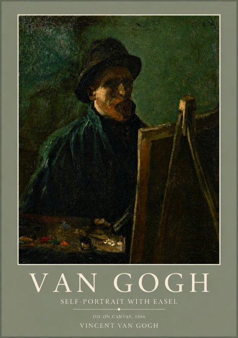 Van Gogh Self-portrait with Easel II No5 - Poszter