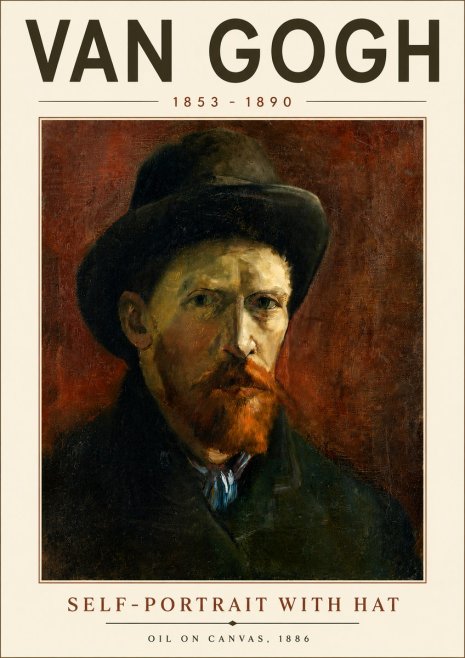 Van Gogh Self-portrait with Hat No6 - Poszter
