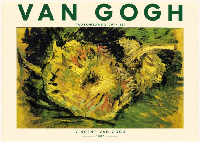 Van Gogh Two Sunflowers, Cut No4 - Poszter