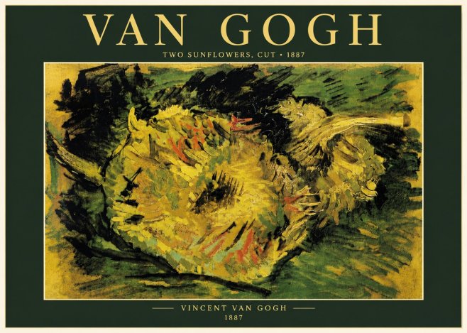 Van Gogh Two Sunflowers, Cut No6 - Poszter