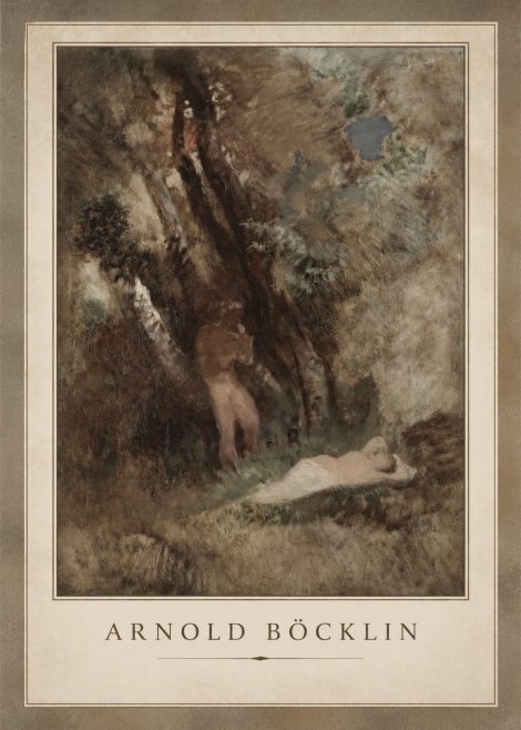 Arnold Böcklin Pan Frightening a Nymph No2 - Poszter