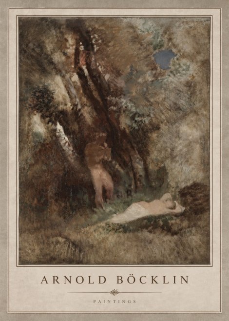 Arnold Böcklin Pan Frightening a Nymph No3 - Poszter