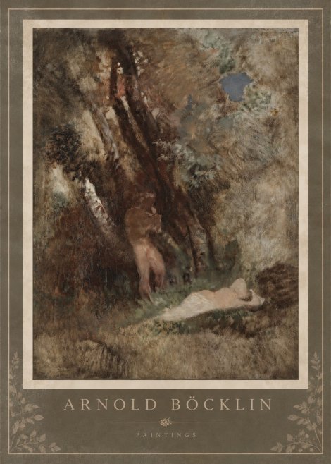 Arnold Böcklin Pan Frightening a Nymph No4 - Poszter