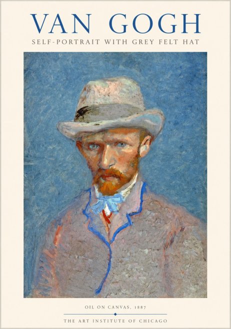 Van Gogh Self-portrait with Grey Felt Hat II No1 - Poszter