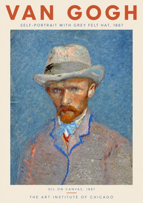 Van Gogh Self-portrait with Grey Felt Hat II No3 - Poszter