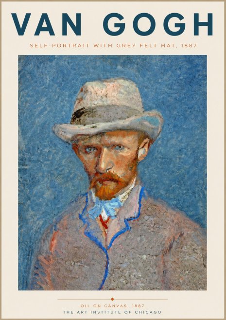 Van Gogh Self-portrait with Grey Felt Hat II No6 - Poszter