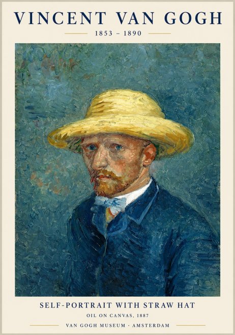 Van Gogh Self-portrait with Straw Hat III No1 - Poszter