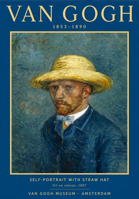Van Gogh Self-portrait with Straw Hat III No3 - Poszter