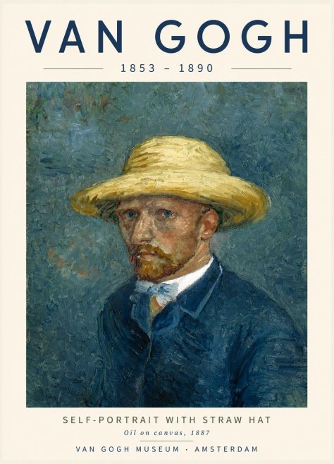 Van Gogh Self-portrait with Straw Hat III No4 - Poszter