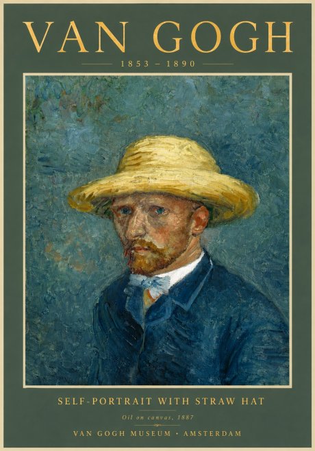 Van Gogh Self-portrait with Straw Hat III No5 - Poszter