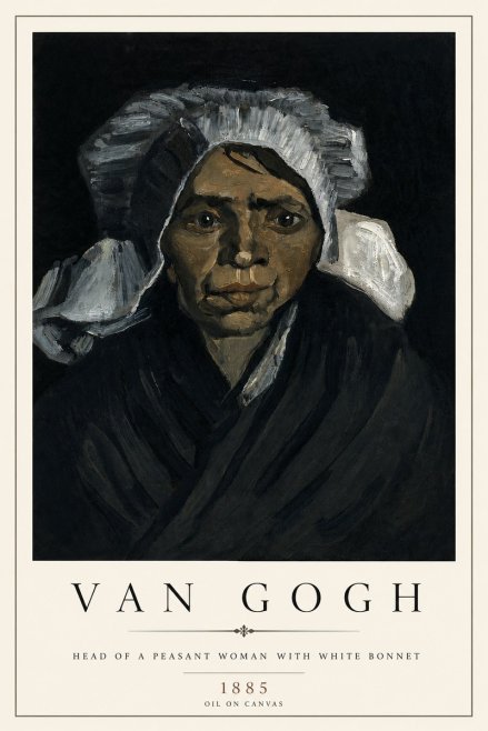 Van Gogh Head of a Peasant Woman with White Bonnet No4 - Poszter