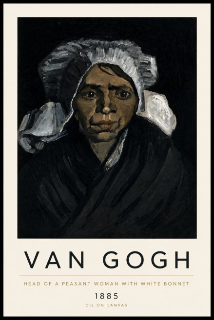 Van Gogh Head of a Peasant Woman with White Bonnet No6 - Poszter